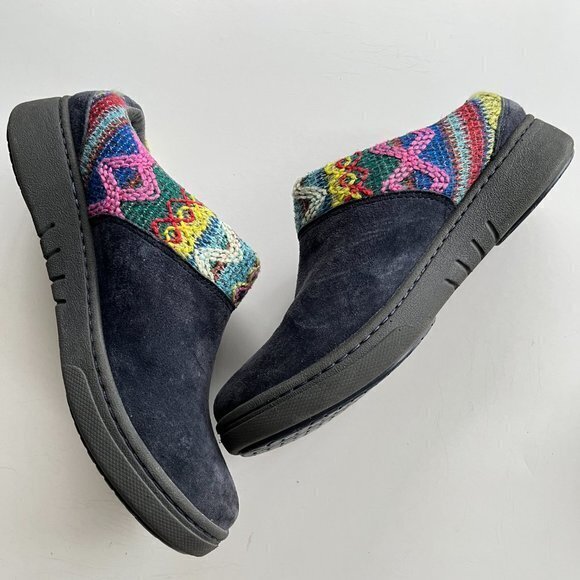Dansko Brittany Slip On Embroidered Clog Womens Size 37 US 6.5 7 Navy Blue Boho - Picture 4 of 10
